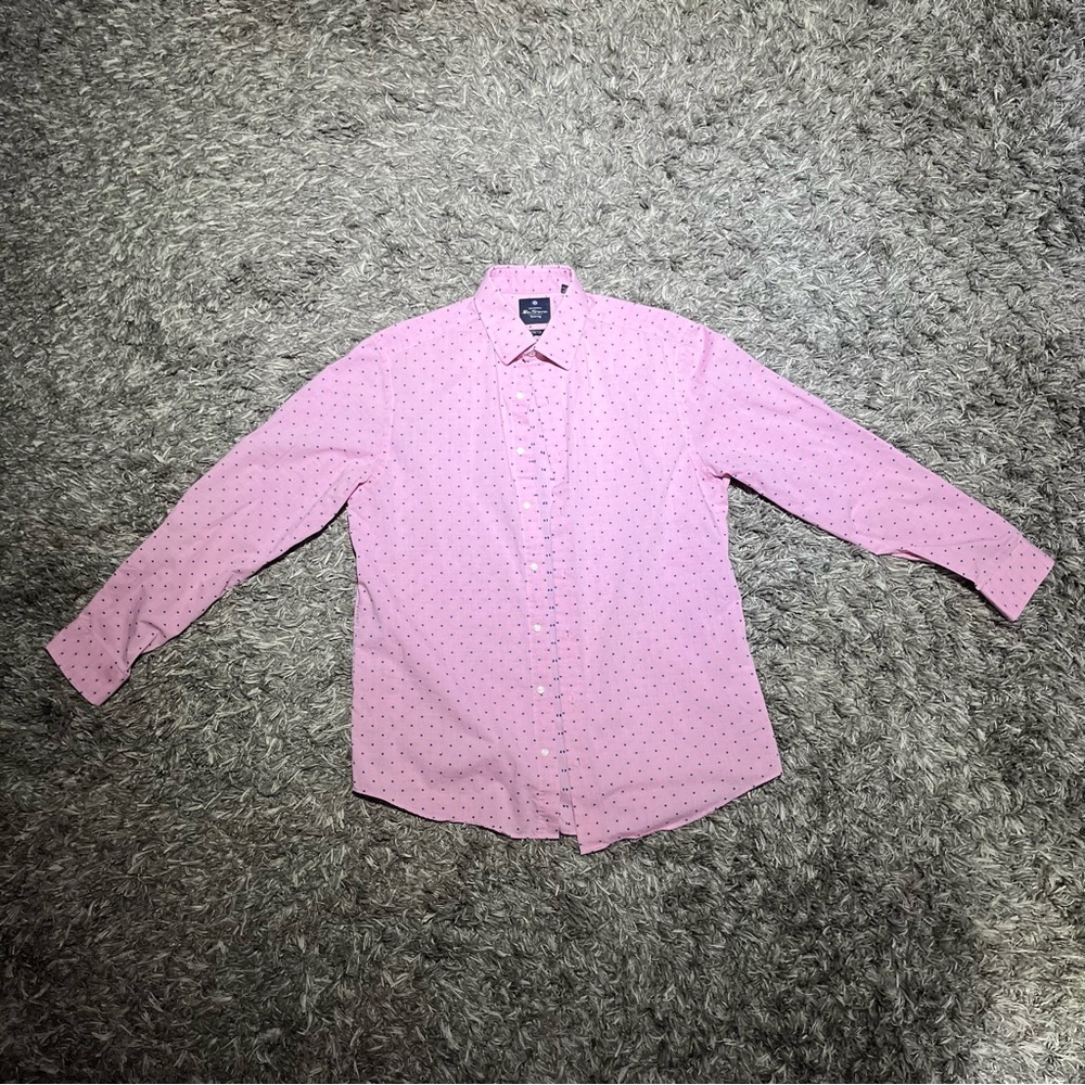Pink Blue-Spotted Ben Sherman Dress Shirt